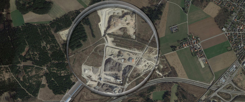 Lage der Asphaltmischanlagen und Kiesgruben